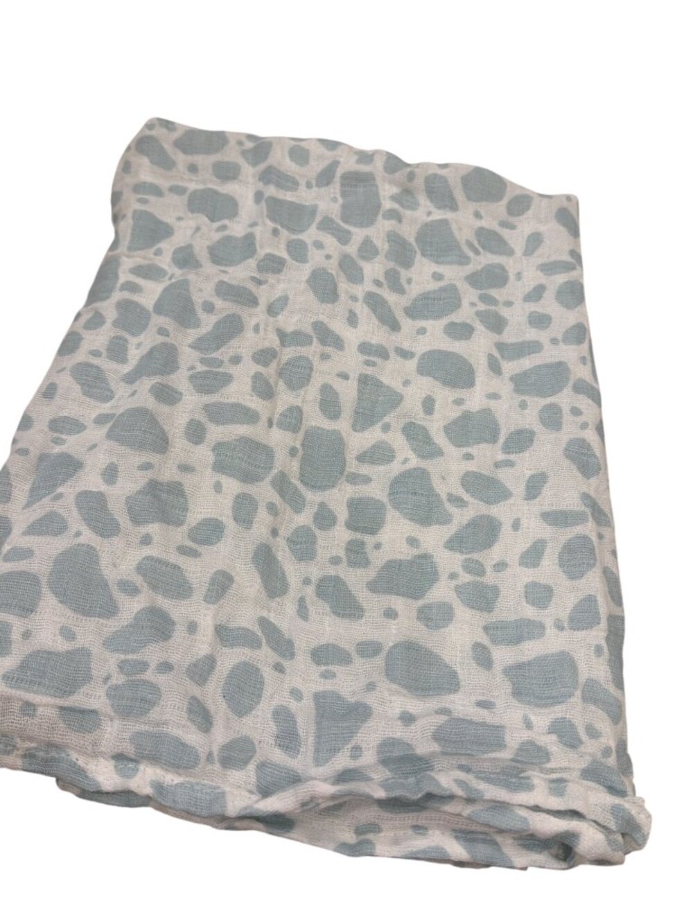 Aden + Anais Muslin Baby Blanket Blue White Pebble Print 100% Cotton 26" x 24"